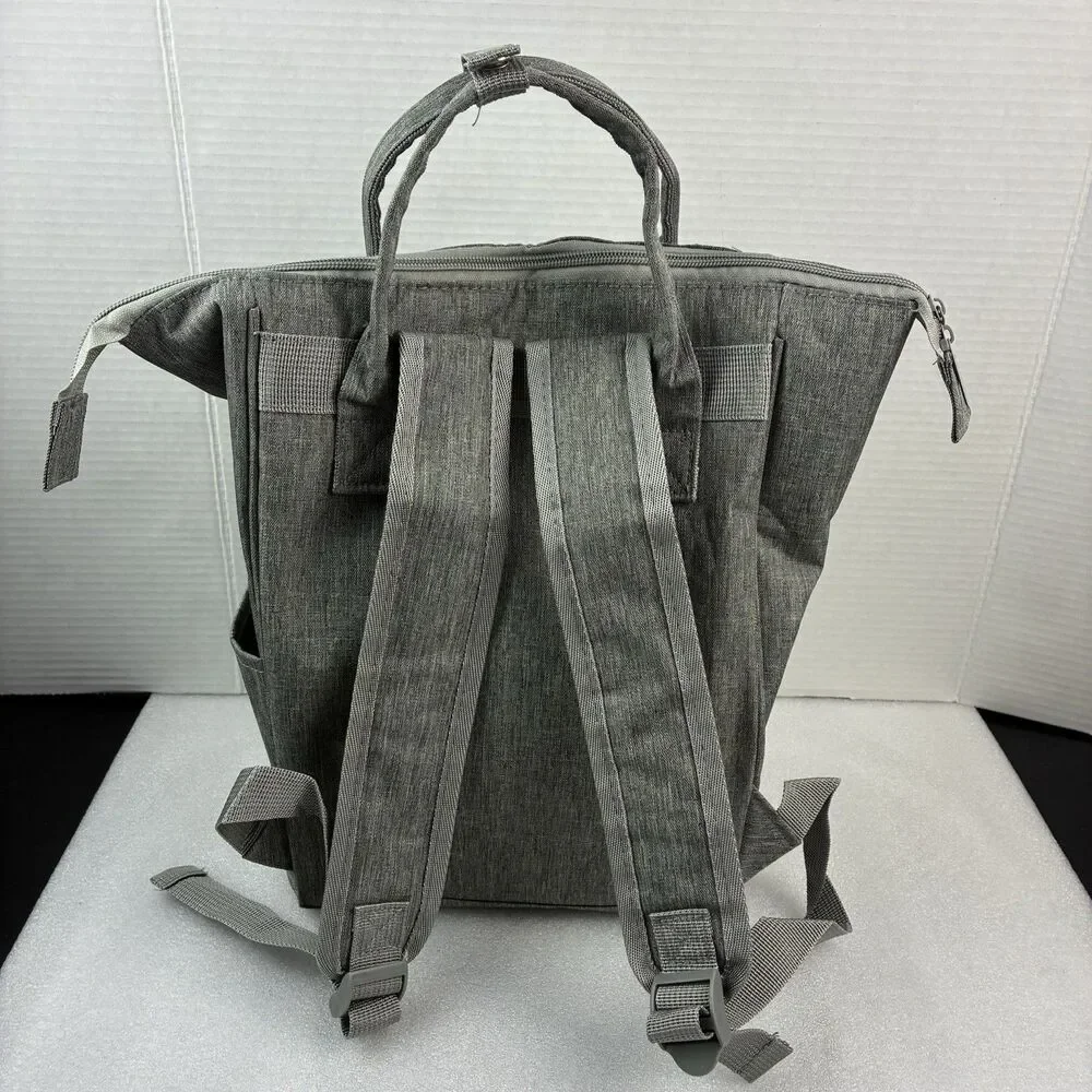 Enfamil Wonderbag Backpack Gray Nylon Insulated Travel Adjust Straps Diaper Bag